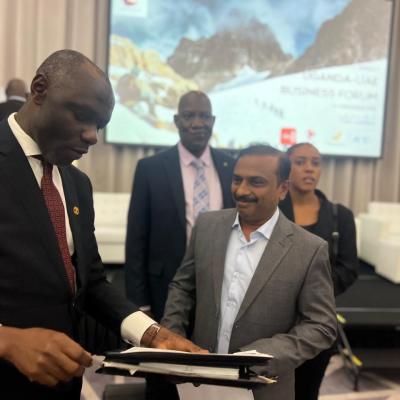 Managing Director Mr. Binu S Handing Over The Loi Of Binsadh Group To He Zaake W Kibedi The Ambassador Of Uganda To Uae